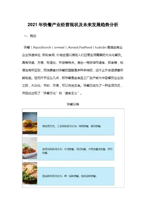 2021年快餐产业经营现状及未来发展趋势分析