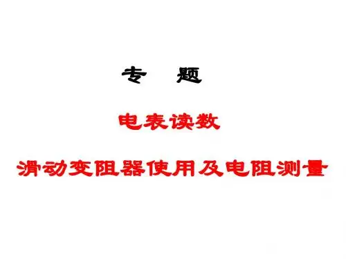 滑动变阻器及电阻测量专题1