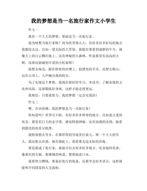 我的梦想是当一名旅行家作文小学生