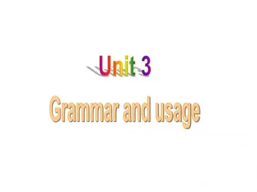 M2U3 Grammar and usage