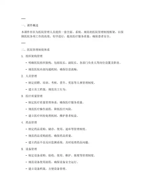 医院管理制度的课件