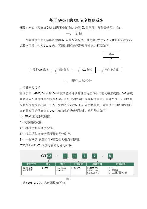 温室CO2浓度监测系统设计