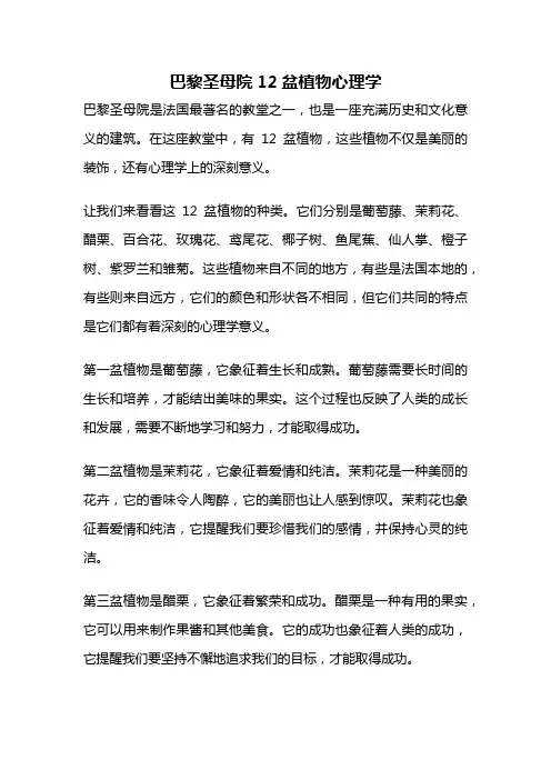巴黎圣母院12盆植物心理学