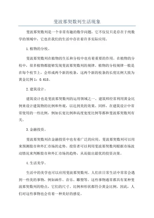 斐波那契数列生活现象