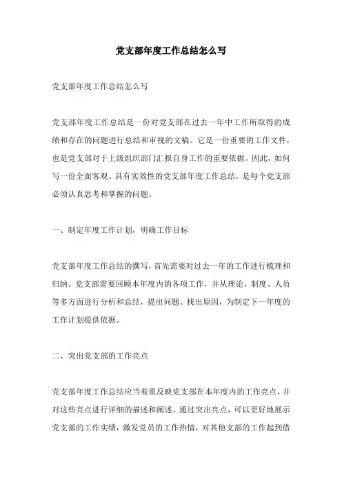 党支部年度工作总结怎么写