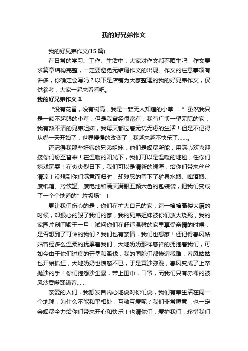 我的好兄弟作文