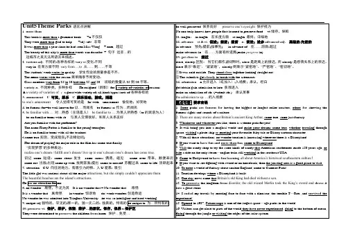 高一英语 必修四Unit5Theme parks 知识点讲解