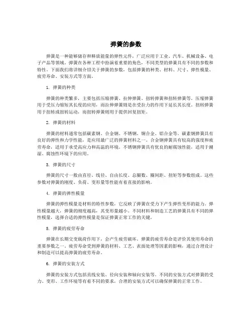 弹簧的参数