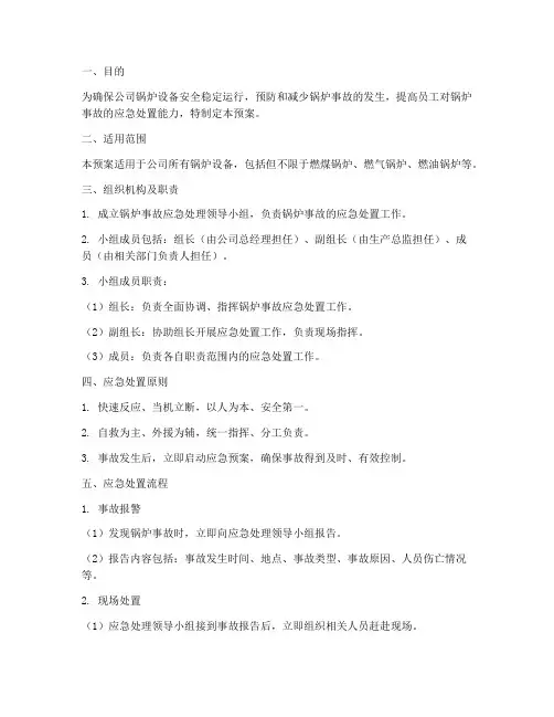 锅炉应急处置预案范文