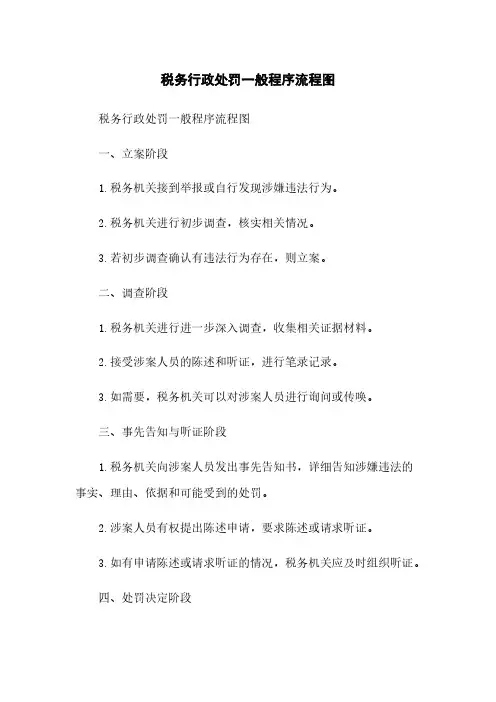 税务行政处罚一般程序流程图