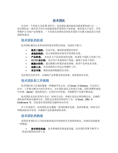 技术团队资料