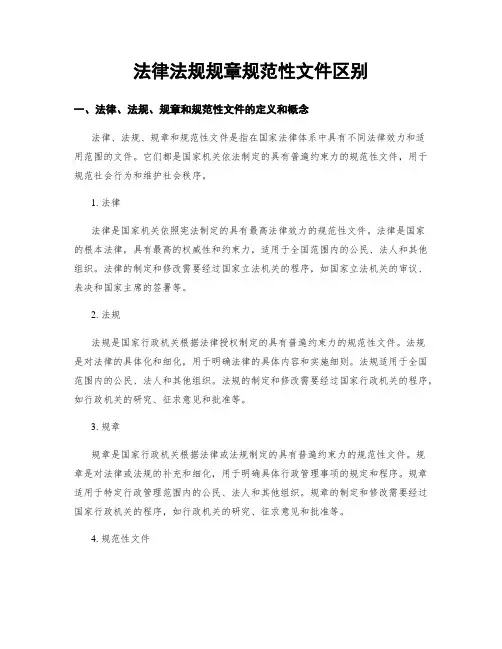 法律法规规章规范性文件区别