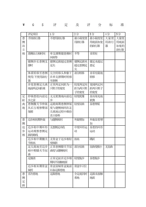 威斯康星步态量表