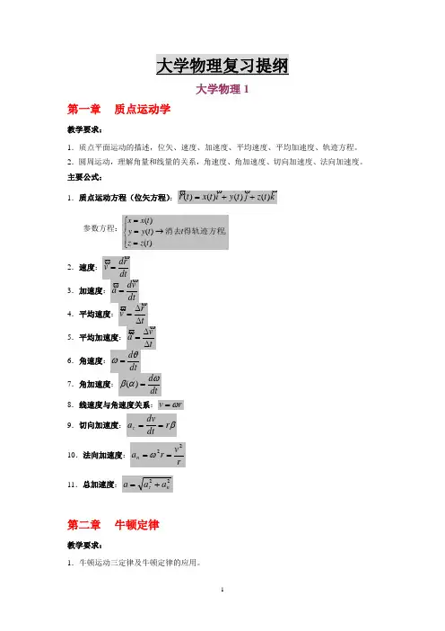 大学物理复习提纲