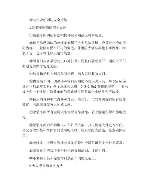 涂装作业的防火安全措施