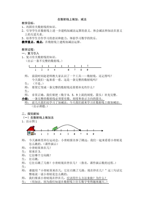 在数射线上做加、减法