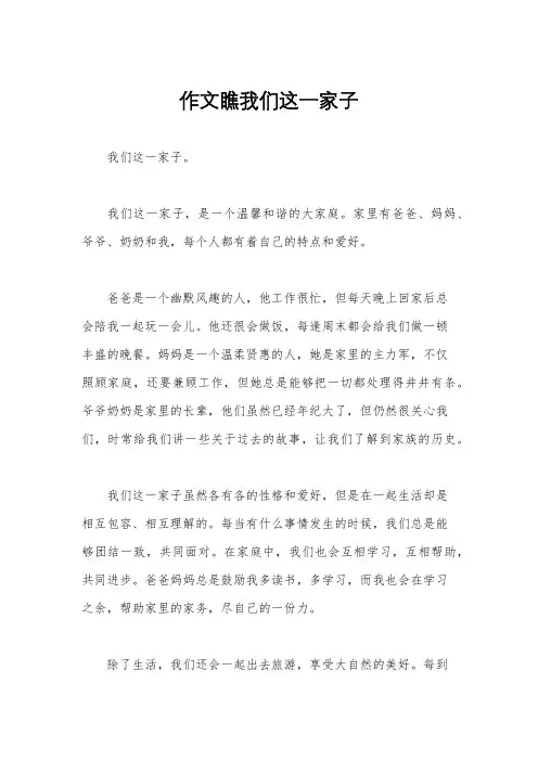 作文瞧我们这一家子