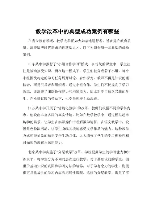 教学改革中的典型成功案例有哪些