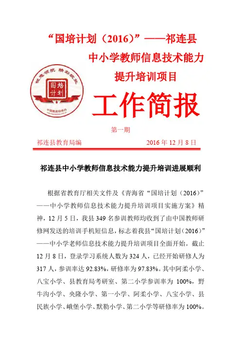 国培计划简报第一期(1)