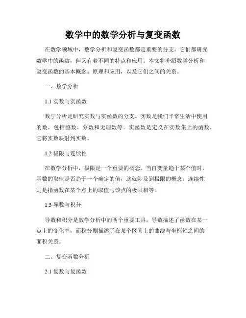 数学中的数学分析与复变函数