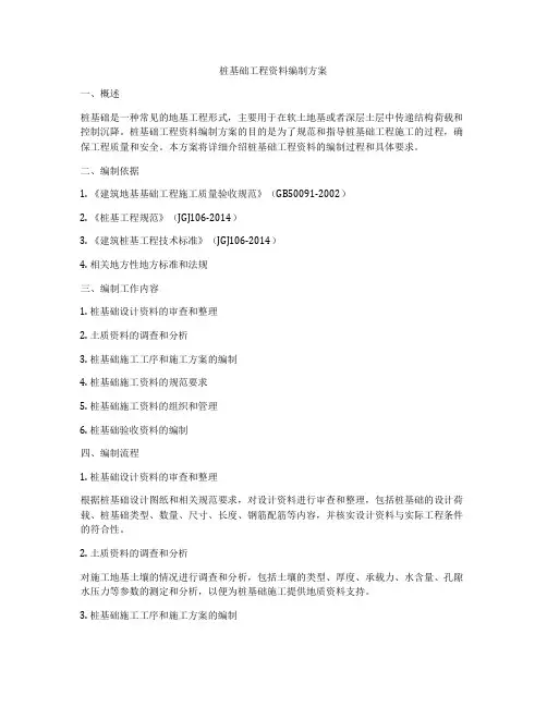 桩基础工程资料编制方案