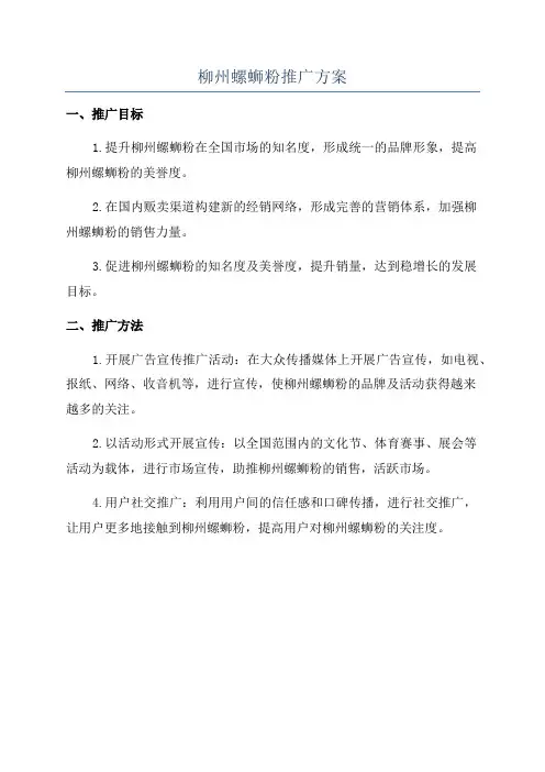 柳州螺蛳粉推广方案