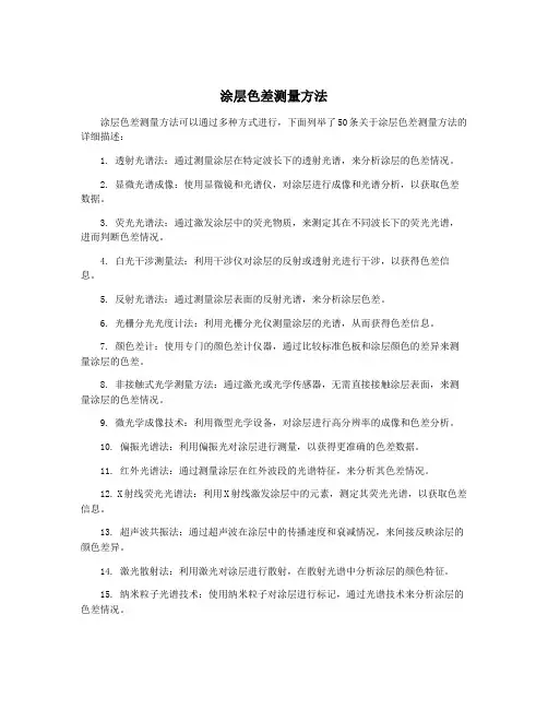 涂层色差测量方法