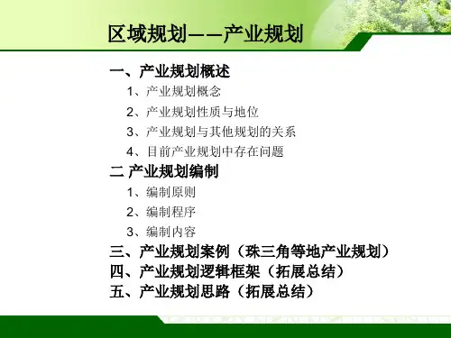 产业规划编制理论及案例分析
