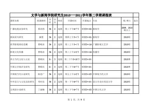 四川大学研究生课表