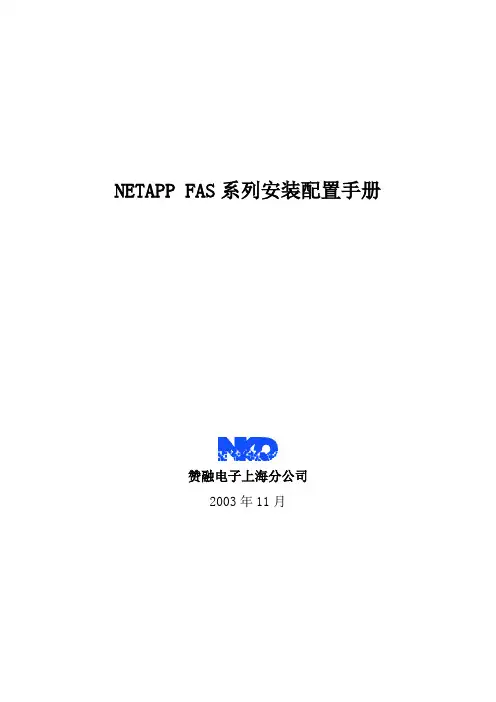 NetApp-FAS系列安装配置说明