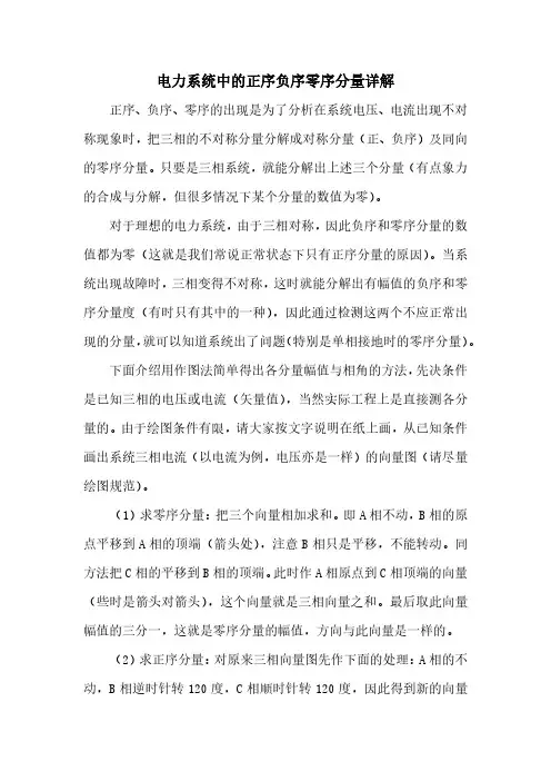 电力系统中的正序负序零序分量详解