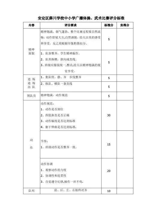 健美操比赛评分标准