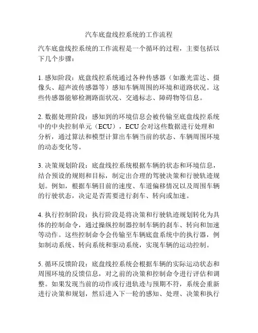 汽车底盘线控系统的工作流程