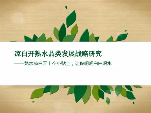 凉白开熟水品类发展战略研究