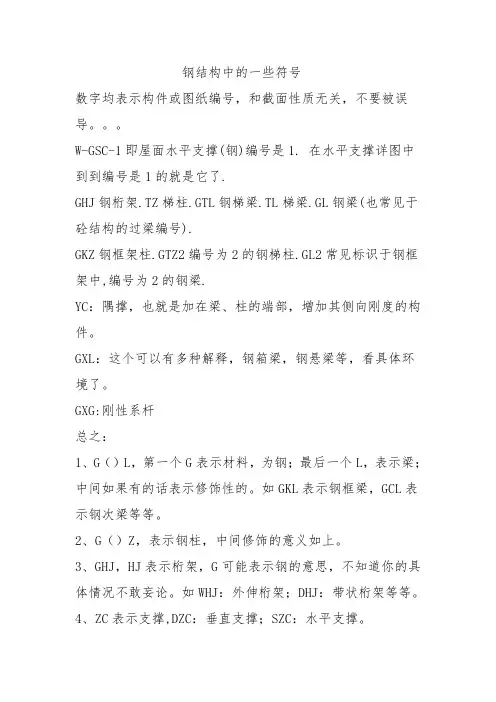 钢结构中的一些符号