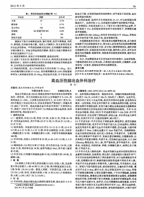 高血压性脑出血外科治疗