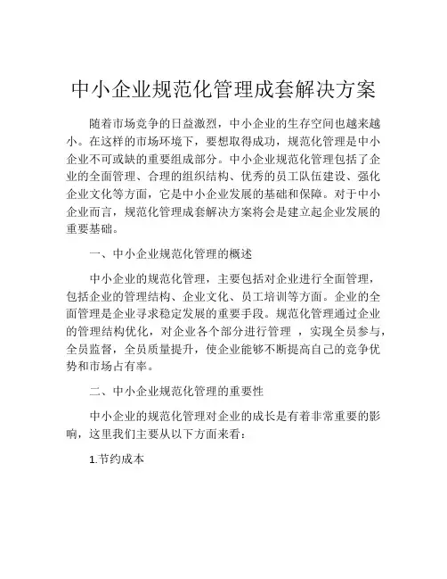 中小企业规范化管理成套解决方案