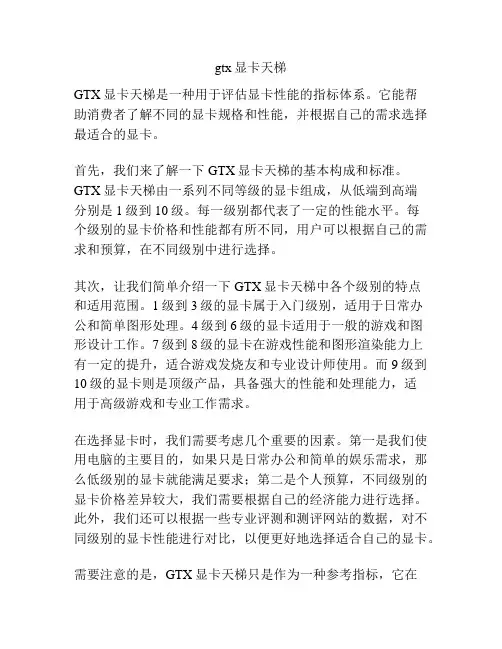 gtx显卡天梯