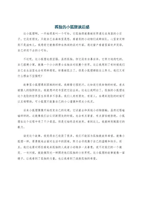 孤独的小狐狸读后感