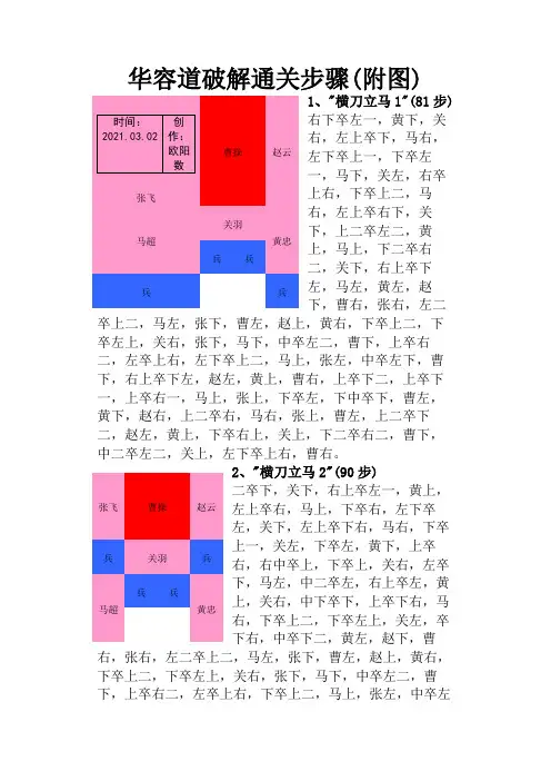 华容道24局最佳解法之欧阳数创编