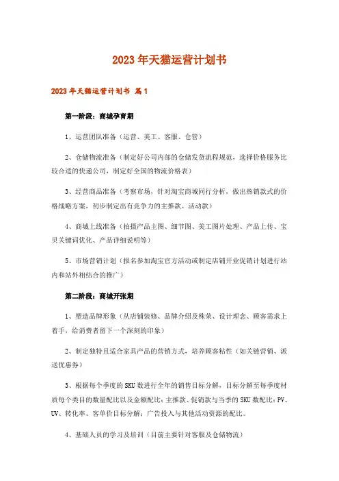 2023年天猫运营计划书_1
