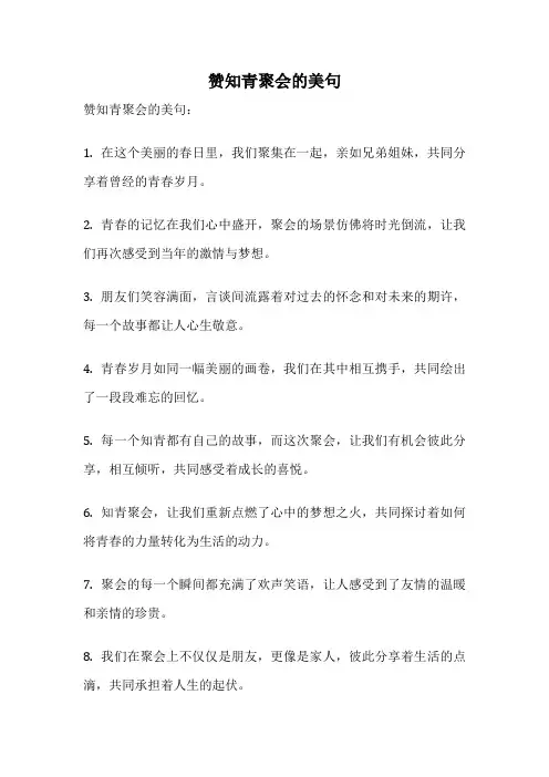 赞知青聚会的美句