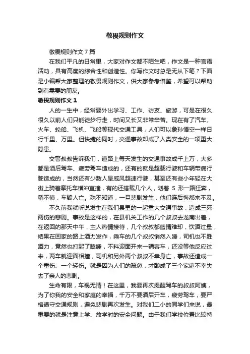敬畏规则作文7篇
