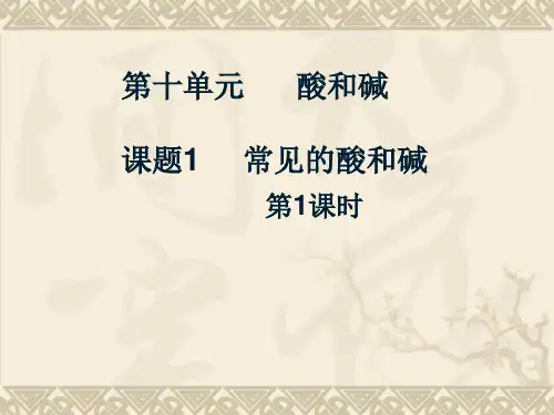 人教版初中化学九下10.1 常见的酸和碱 第一课时 课件  
