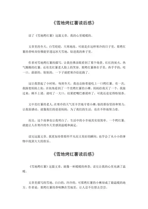 雪地烤红薯读后感800字