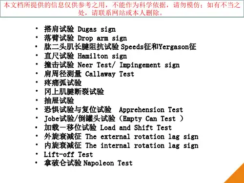 肩关节体格检查培训课件