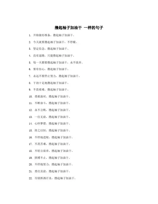 撸起袖子加油干 一样的句子