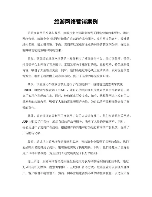 旅游网络营销案例