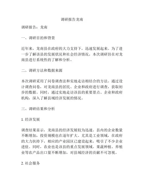 调研报告龙南