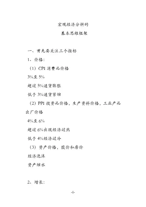 宏观经济分析的基本思维框架